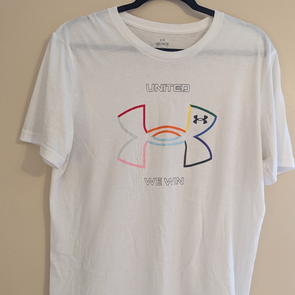 Under Armour T Shirt Rainbow Pride woman M United We Win UA